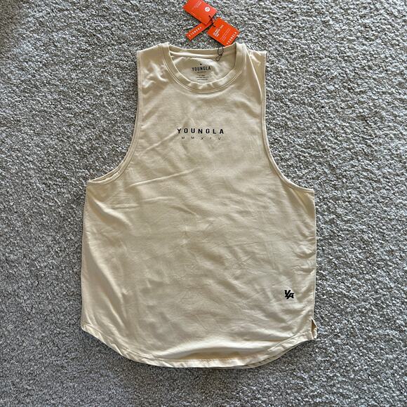 Men's YoungLA  MuscleTank, XL  NWT, Cream - Picture 1 of 8